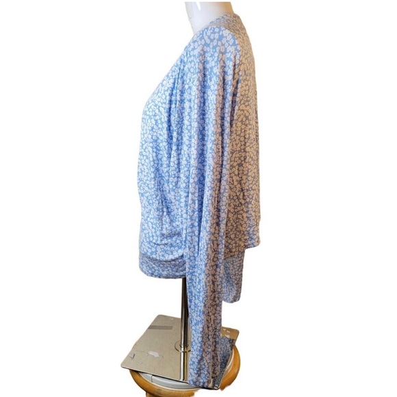 asos design size 22 blouse top crop women stretch flower deep v-neck open - Picture 3 of 4